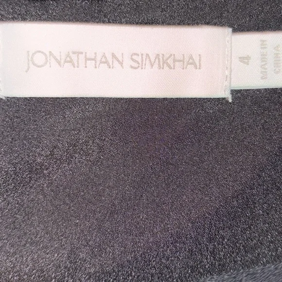 Jonathan Simkhai Ellis Crystal Strap Cut Out Mini Dress Size 4 Black/Silver - Picture 12 of 16